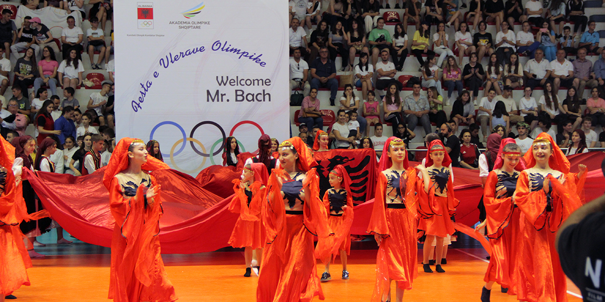 Thomas Bach visits Albanian Olympic values festivities